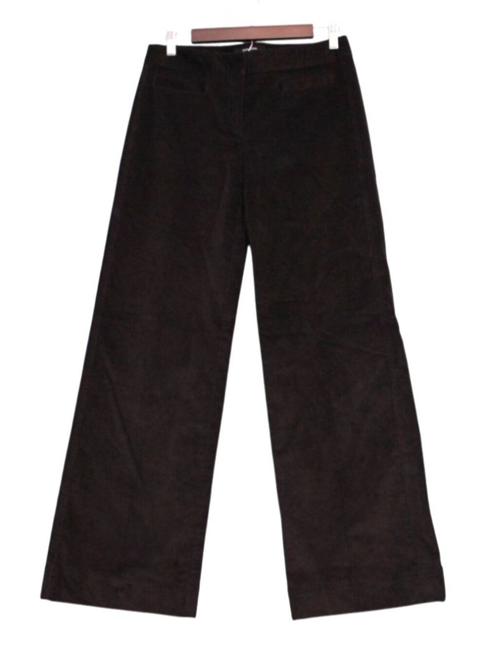 NWT Vintage Express Corduroy Trouser Pants Size 6 Wide Leg Y2K Stretch Brown